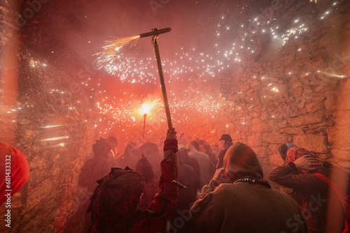 Correfuego, fiestas populares. Cataluña, Gerona, Fiestas de Sant Narcis. Diables de l'Onyar photo