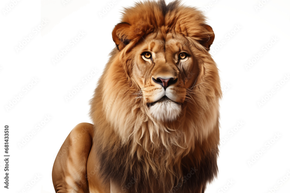 lion portrait isolated on transparent background