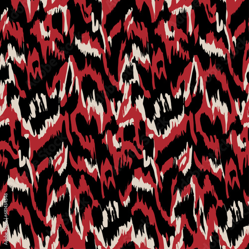 African leopard pattern ikat design ethnic background aztech drawing fluffy fabric ornamental dress print