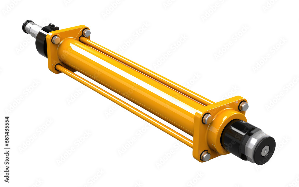Industrial Hydraulic Cylinder On Transparent PNG