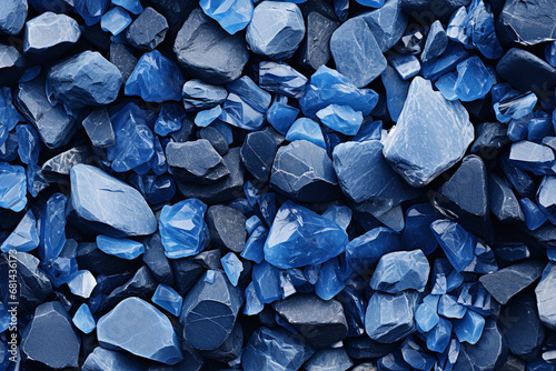 illustration of old blue crystal stones texture background. Created with Generative AI photo