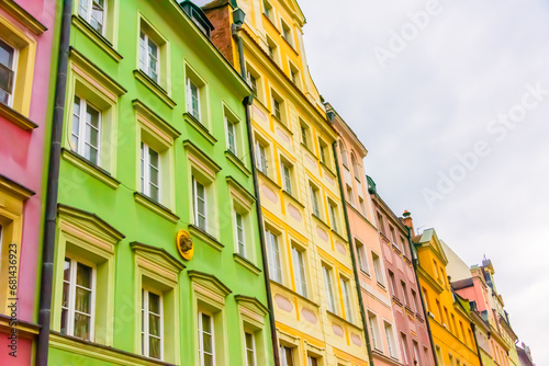 Colourful buildings within the town city square, Rynek, Wrocław, Wroclaw, Wroklaw, Poland photo