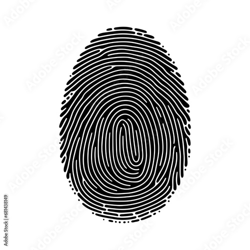Fingerprint icon. Black fingerprint. Concept of fingerprint recognition