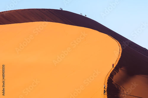 Dune 45  a 170m high dune made from red sand  Sossusvlei  Namib-Naukluft National Park  Namibia