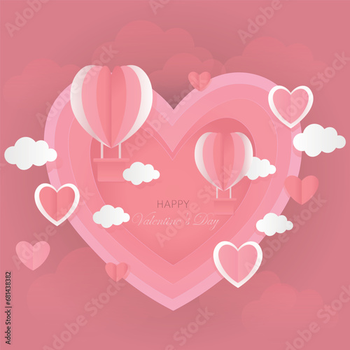 Happy Valentine's Day card on a pink background