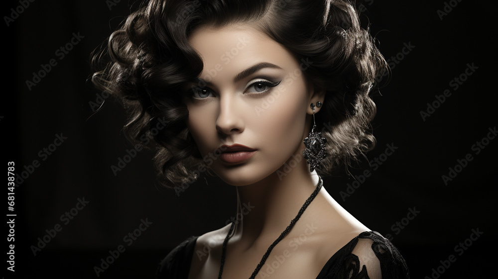Fototapeta premium beautiful woman with long hair and elegant hairstyle