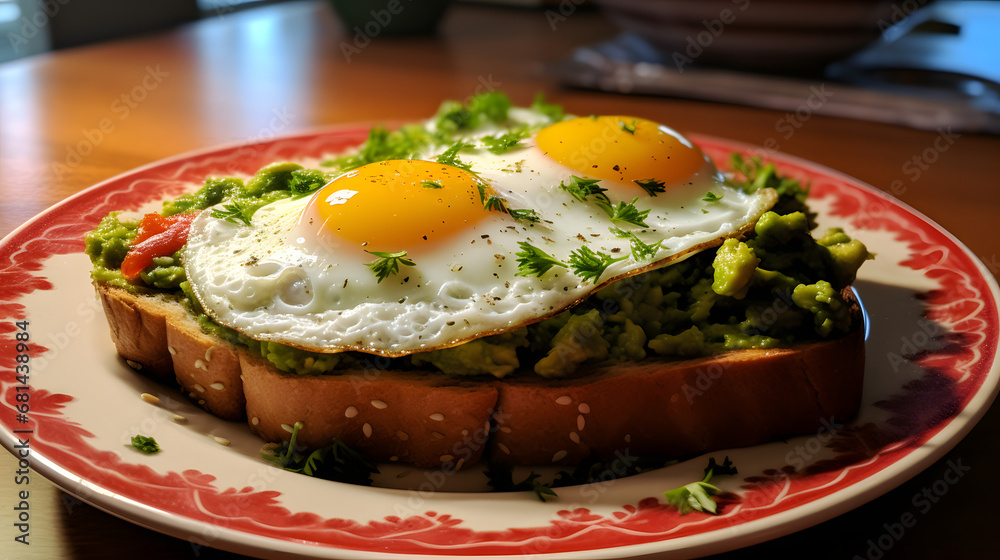 Delicious sandwich with eggs