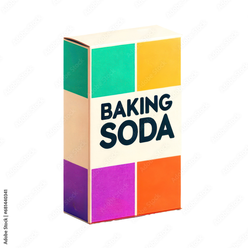Baking soda box package isolated on white transparent background, png Baking soda box package isolated on white transparent background, png
