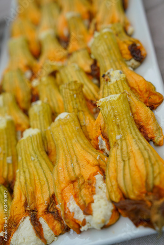filled zucchini flowers