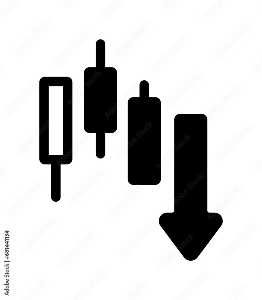 Stock price decline vector icon illustration Stock price decline vector icon illustration