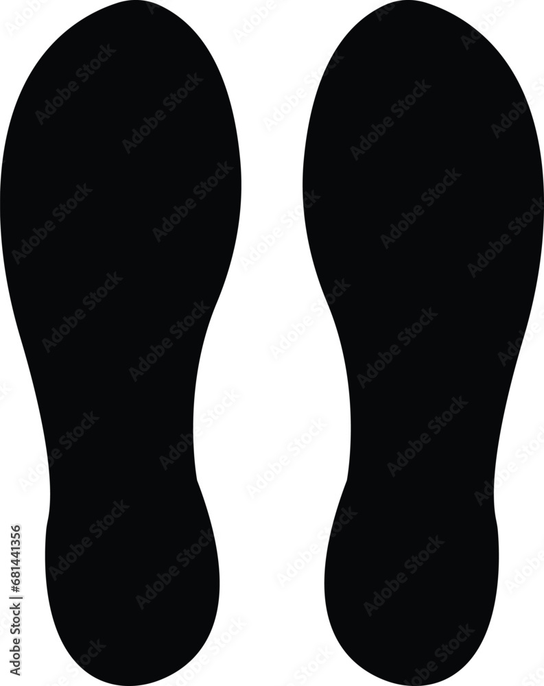 Footprints human silhouette, vector. Shoe soles print. Foot print tread, boots, sneakers. Impression icon barefoot. Different human footprints icon. Vector, Footprints human silhouette, vector. Shoe soles print. Foot print tread, boots, sneakers. Impression icon barefoot. Different human footprints icon. Vector,