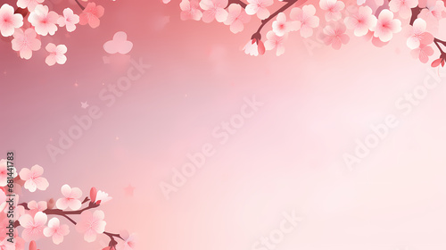 Cherry blossom pattern PPT background poster web page, spring floral background © jiejie