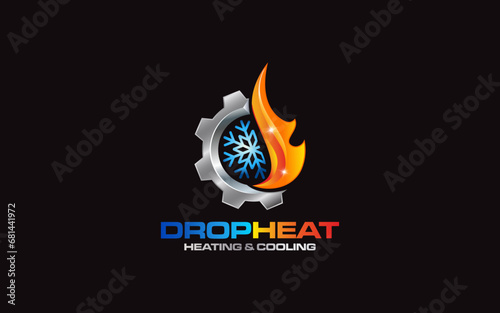 Illustration graphic vector of plumbing, heating, and cooling service company logo design template.