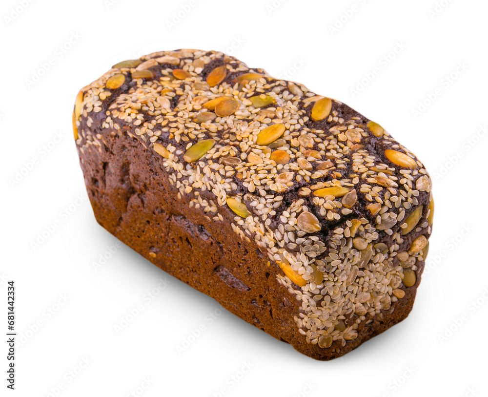 Rye bread with nuts and seeds isolated on white background Stock Photo Adobe Stock