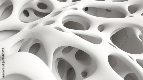 3D render of layers of white spotted material