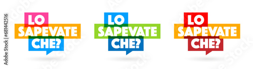 Lo sapevate che?