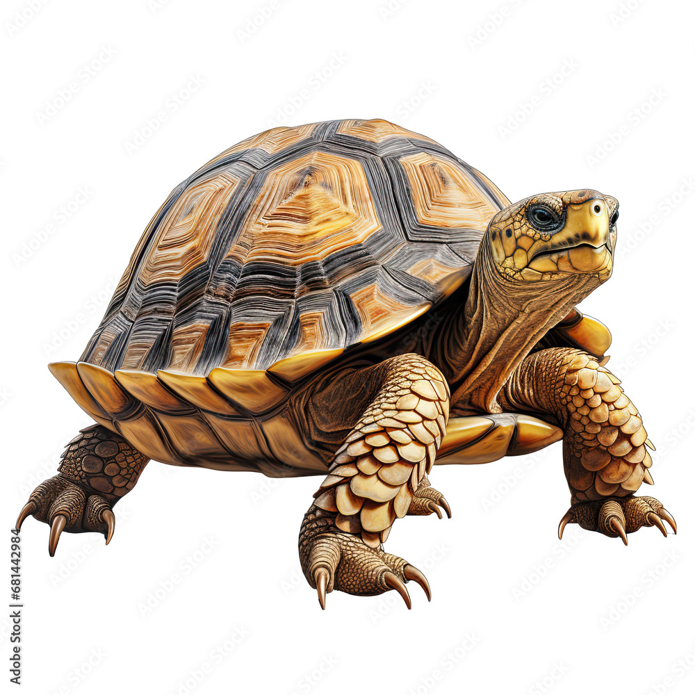 Obraz premium Tortoise Isolated on Transparent or White Background, PNG