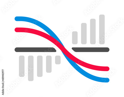 MACD (Moving Average Convergence Divergence) vector icon illustration