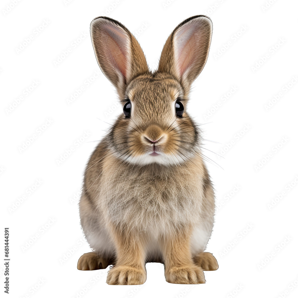 Rabbit Isolated on Transparent or White Background, PNG