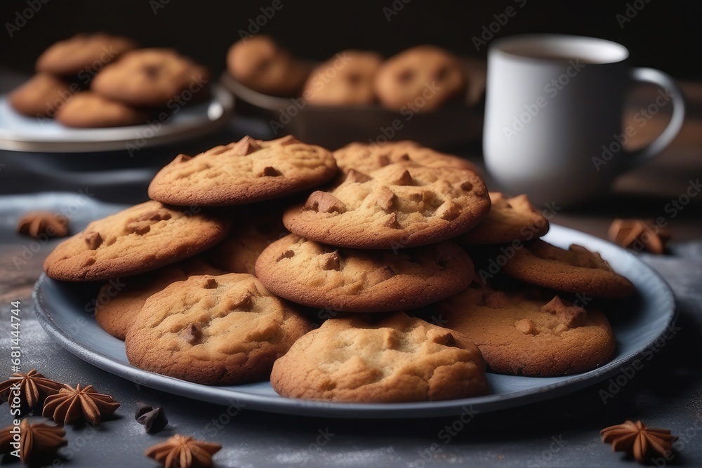 chocolate chip cookies on a plate chocolate chip cookies on a plate