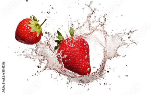 Strawberry Splash Artistry On Isolated Background