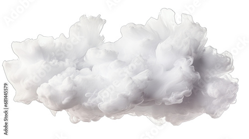 Boisterous White Cloud Isolated on Transparent or White Background, PNG