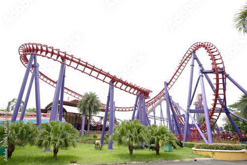 Roller coaster on white background