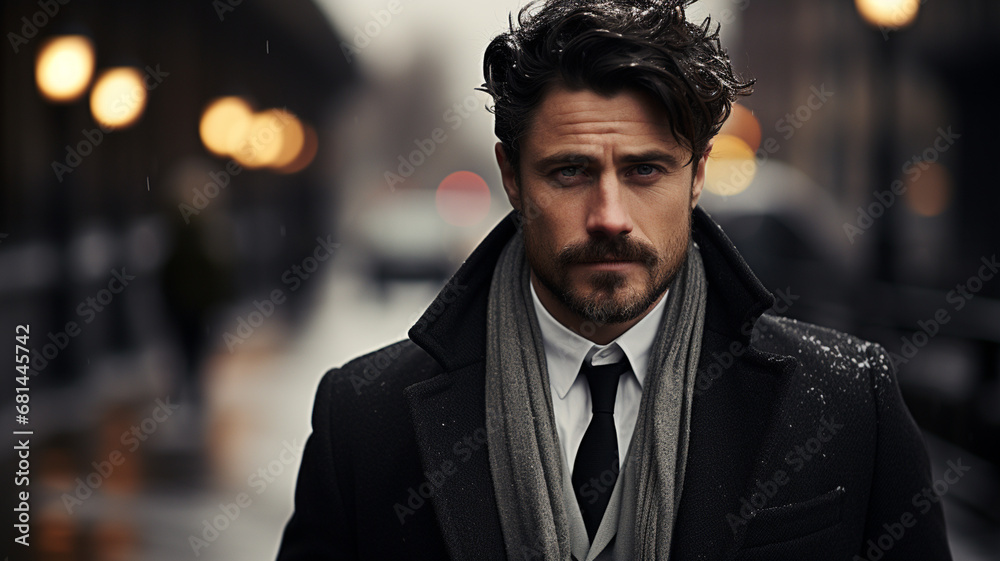 young handsome man wearing coat young handsome man wearing coat