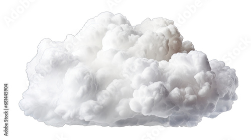Peaceful White Cloud Isolated on Transparent or White Background, PNG