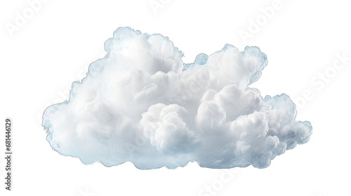 Vivid White Cloud Isolated on Transparent or White Background, PNG