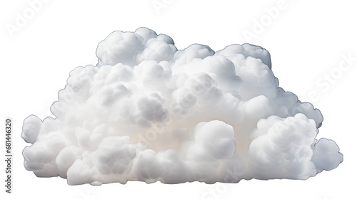 Cumulative White Cloud Isolated on Transparent or White Background, PNG
