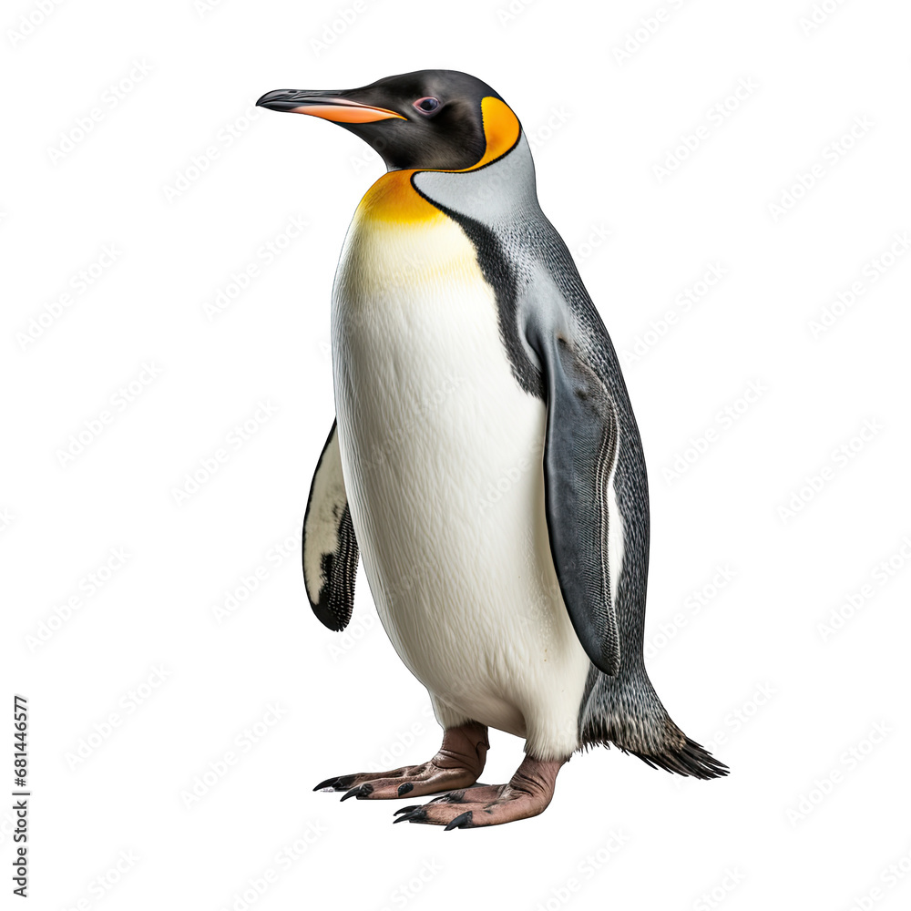Naklejka premium Penguin on White Isolated on Transparent or White Background, PNG