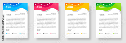 letterhead, corporate modern professional creative company official unique minimal letter head design template set with a4 size.