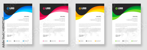 letterhead, corporate modern professional creative company official unique minimal letter head design template set with a4 size.