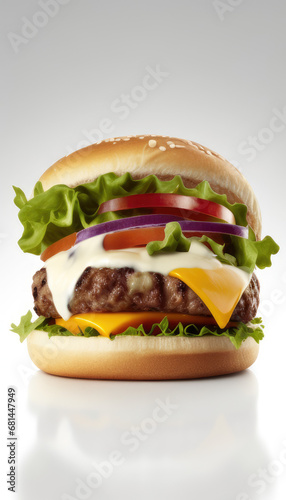 Gourmet Burger With Dripping Sauce, Commercial Photography