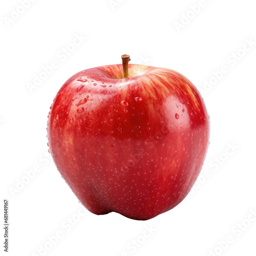 Red apple isolated on white or transparent background. Fresh raw organic fruit, png