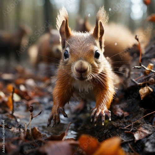 photo of a charming and agile squirrel. Generative AI © Aditya