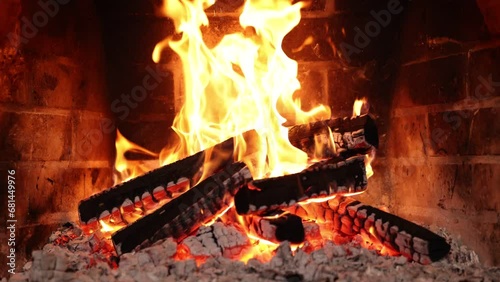 Cozy Fireplace Night. Burning fireplace will help you unwind in the perfect atmosphere.  Fireplace 4k. Asmr sleep.