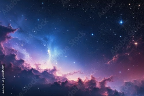 Night sky with stars and nebula