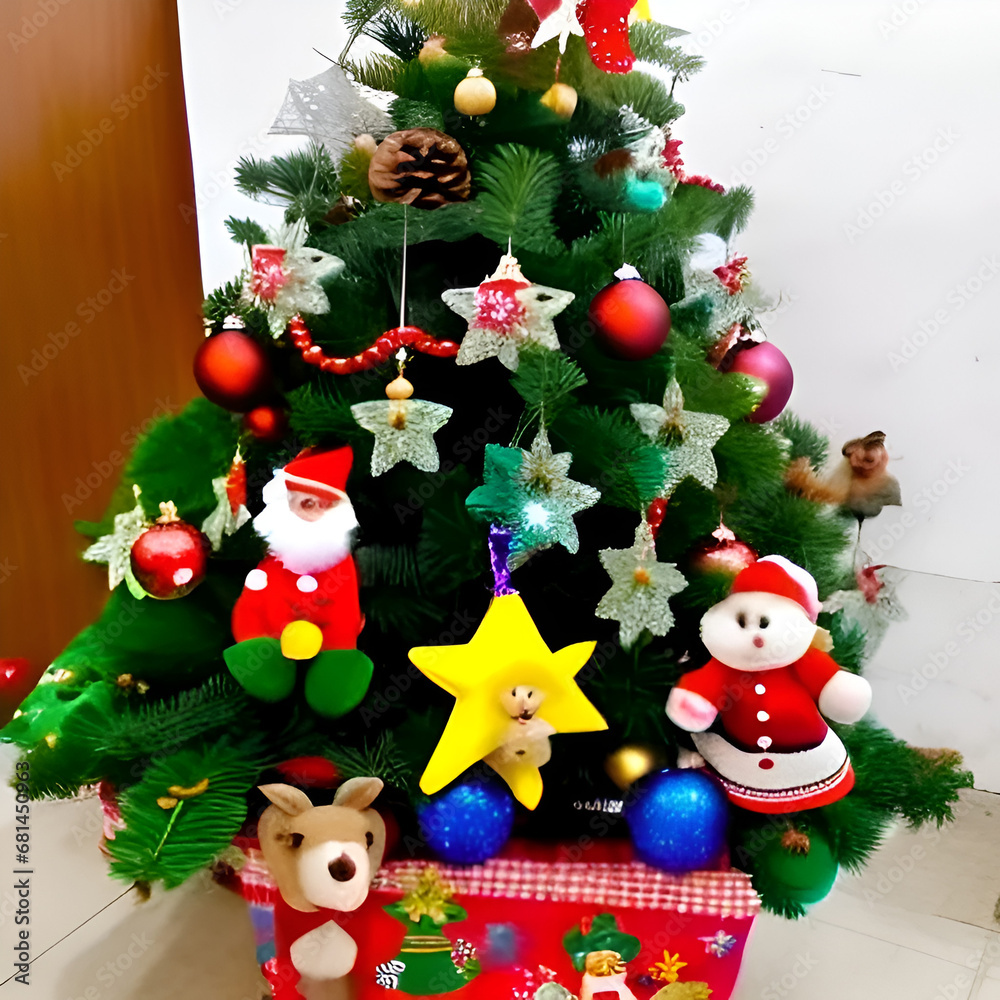 christmas tree and gifts