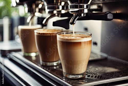 Coffee Time: Glasses Filled with Delicious, Steamy Coffee