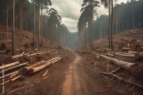 A Serene Journey Through Deforestation