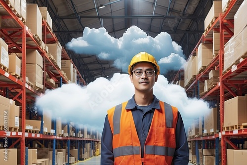 The Lone Warehouse Worker Amidst the Industrial Expanse