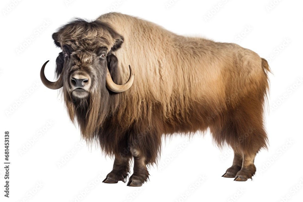 Majestic Muskox Isolated on transparent background. Generative Ai Stock ...