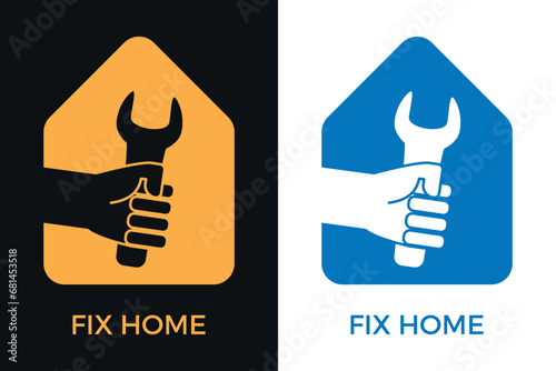 Hausmeisterservice, Hausreparatur, Anlagenmechaniker, Handwerker - Logo, Icon