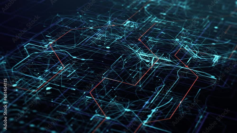 abstract complex organic neural data network, machine learning, artificial intelligence, futuristic technology (3d render)