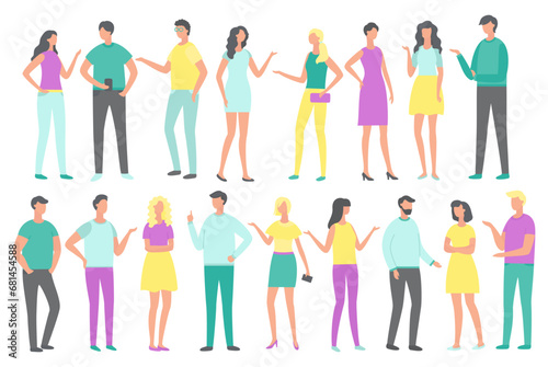 People talking. Vector illustration. Chats with friends provide space for people to share their thoughts and feelings Engaging in discussions allows people to explore different viewpoints and broaden