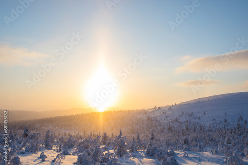 Winter sunset in Pallas Yllastunturi National Park, Lapland, Finland © Alberto Gonzalez 