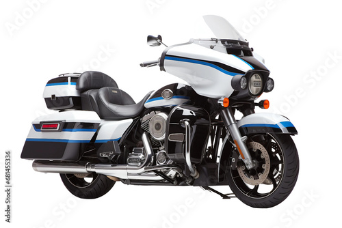 Police Motorcycle Isolated on transparent background. Generative Ai