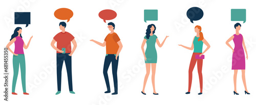 People talking. Vector illustration. Speech is powerful tool allows people to communicate their thoughts and emotions Human beings are social creatures who seek connections through conversations
